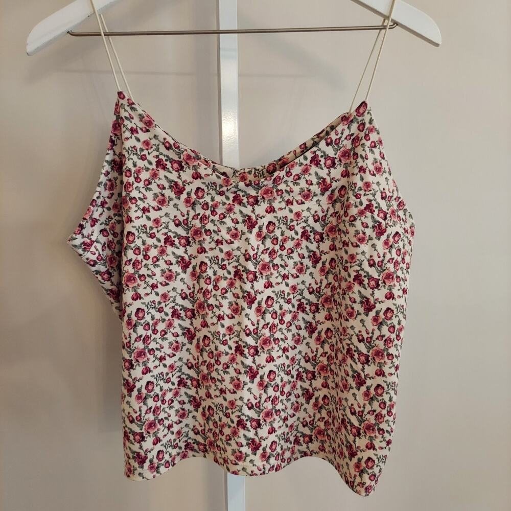 Vibes Sportswear Camisole Crop Top Spaghetti Strap Floral Rose Cottagecore Fairy
